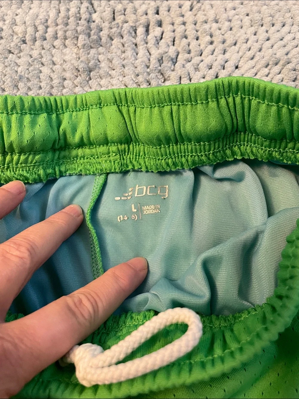 Set of 2 - bcg Bright Green and Black Drawstring Athletic Shorts